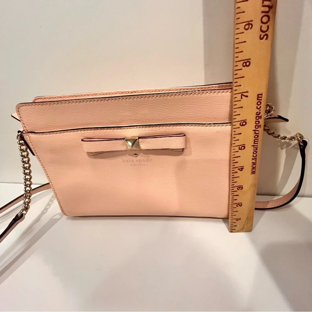 Kate Spade Purse Pink Bow Patent Leather Crossbody Bag Purse Zip Closure Spring